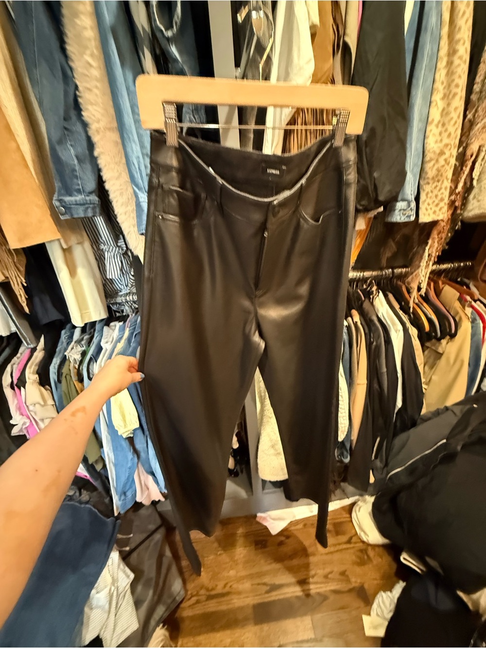 Express Black Faux Leather Pants